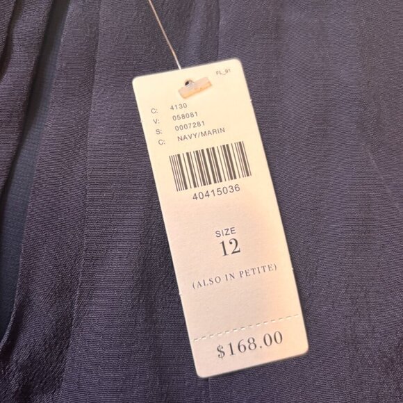 $168 Anthropologie Maeve Festivity Swing Dress BLUE Size 12 Fringe Sequins NWT - Picture 3 of 6